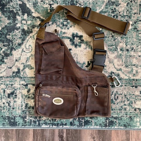Sac of Life Other - Sacs of Life Brown Checkered Crossbody Diaper Bag Carryall Lots of Pockets